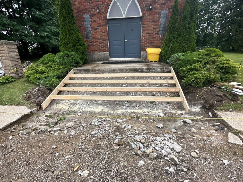 the same church entrance formed and prepped, ready to place