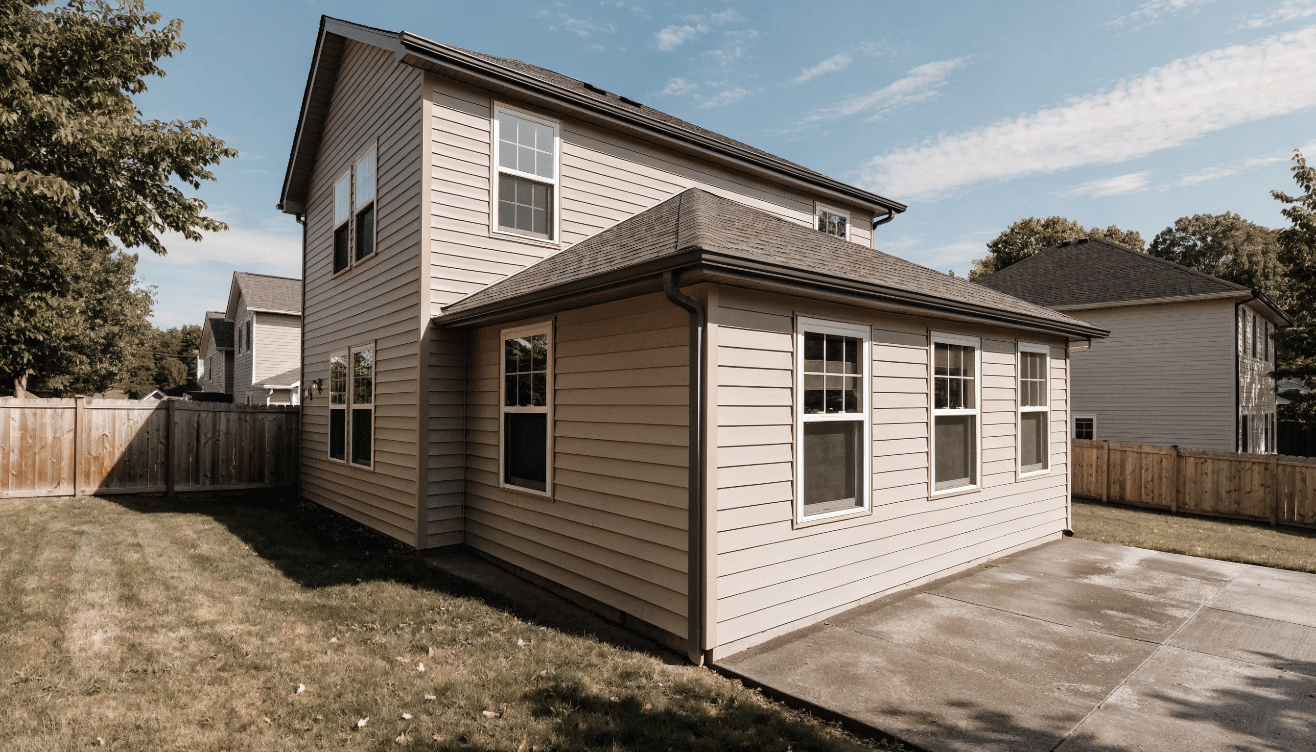Concept rendering — a two-storey rear addition matching the existing house